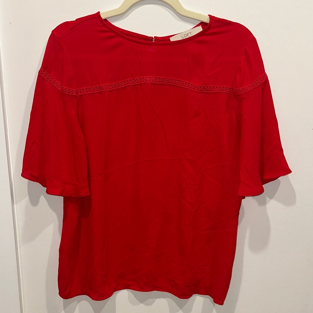 LOFT Vibrant Red Blouse